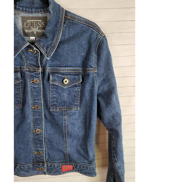 GUESS USA Y2K VINTAGE DENIM JEAN JACKET, sz MEDIUM - Picture 2 of 13